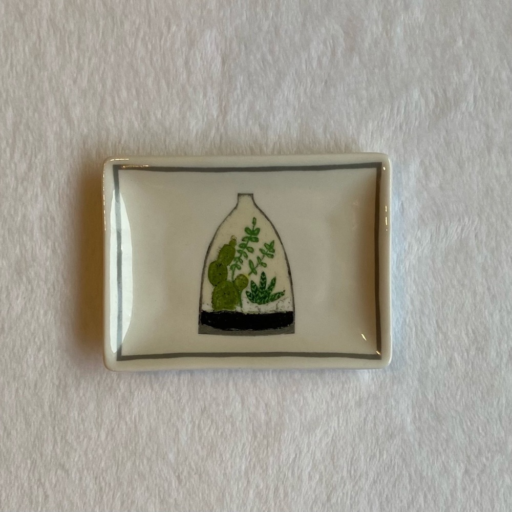 Cute Terrarium Succulent Cactus Ceramic Dish | Creative Co-Op & Little e Studio